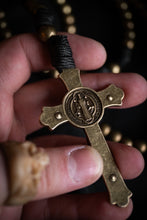 Load image into Gallery viewer, Sanctus Open Carry Belt Rosary  MKII - Black & Brass