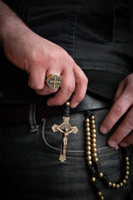 Load image into Gallery viewer, Sanctus Open Carry Belt Rosary  MKII - Black & Brass