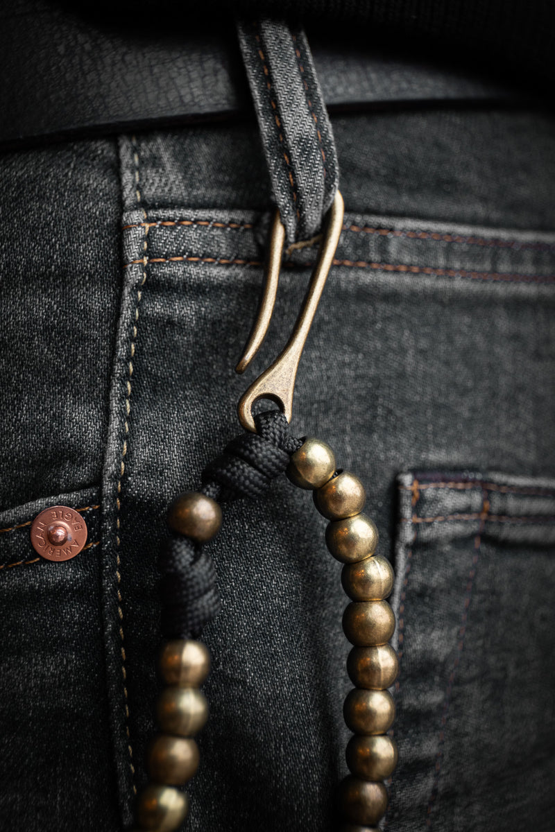 Sanctus Open Carry Belt Rosary MKII - Black & Brass | Sanctus Co.