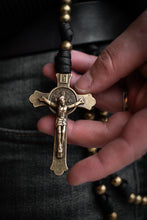 Load image into Gallery viewer, Sanctus Open Carry Belt Rosary  MKII - Black & Brass