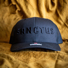 Load image into Gallery viewer, Sanctus Black on Black 3D Puff Trucker Cap