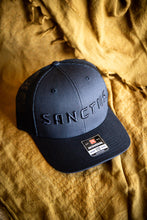 Load image into Gallery viewer, Sanctus Black on Black 3D Puff Trucker Cap