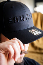 Load image into Gallery viewer, Sanctus Black on Black 3D Puff Trucker Cap