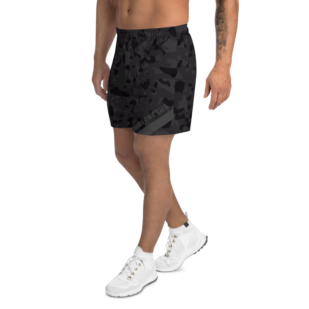 Sanctus Black Multicam Athletic Long Shorts | Sanctus Co.