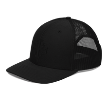 Load image into Gallery viewer, Black on Black Jerusalem Cross Trucker Cap