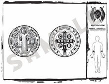 Load image into Gallery viewer, St. Benedict Tattoo Design - Sanctus Co.