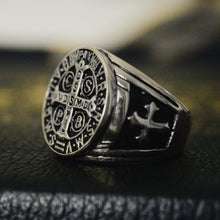 Load image into Gallery viewer, Men&#39;s St. Benedict Ring - Surgical Steel