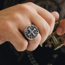 Load image into Gallery viewer, Men&#39;s St. Benedict Ring - Surgical Steel