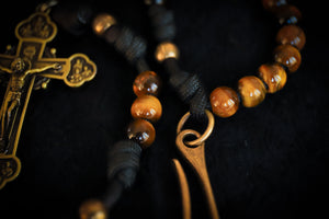 Apostolic Belt Rosary - Tiger's Eye Stone and Brass