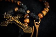 Load image into Gallery viewer, Apostolic Belt Rosary - Tiger&#39;s Eye Stone and Brass
