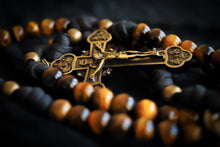 Load image into Gallery viewer, Apostolic Belt Rosary - Tiger&#39;s Eye Stone and Brass