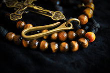 Load image into Gallery viewer, Apostolic Belt Rosary - Tiger&#39;s Eye Stone and Brass