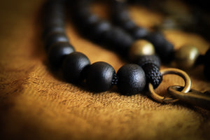 St. Benedict Belt Rosary - Black Wood and Brass