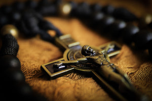 St. Benedict Belt Rosary - Black Wood and Brass
