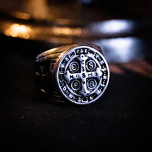 Load image into Gallery viewer, Men&#39;s St. Benedict Ring - Surgical Steel