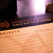 Load image into Gallery viewer, Sanctus Fidelis Daily Battle Planner Notepad