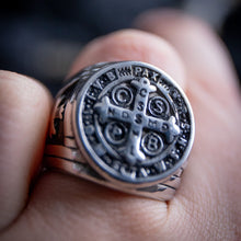 Load image into Gallery viewer, Men&#39;s St. Benedict Ring - Stainless Steel