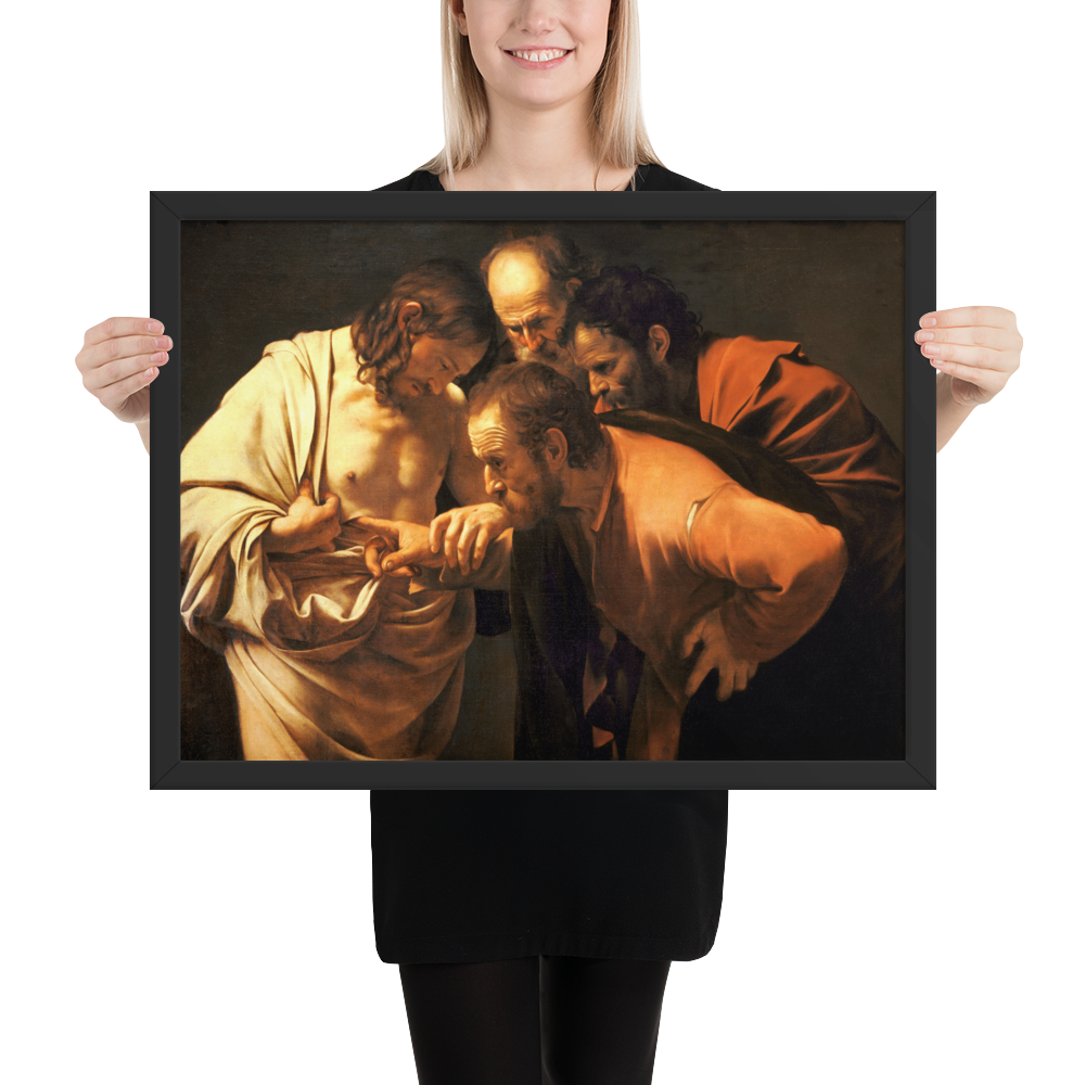 The Incredulity of Saint Thomas (Caravaggio) - Framed Print