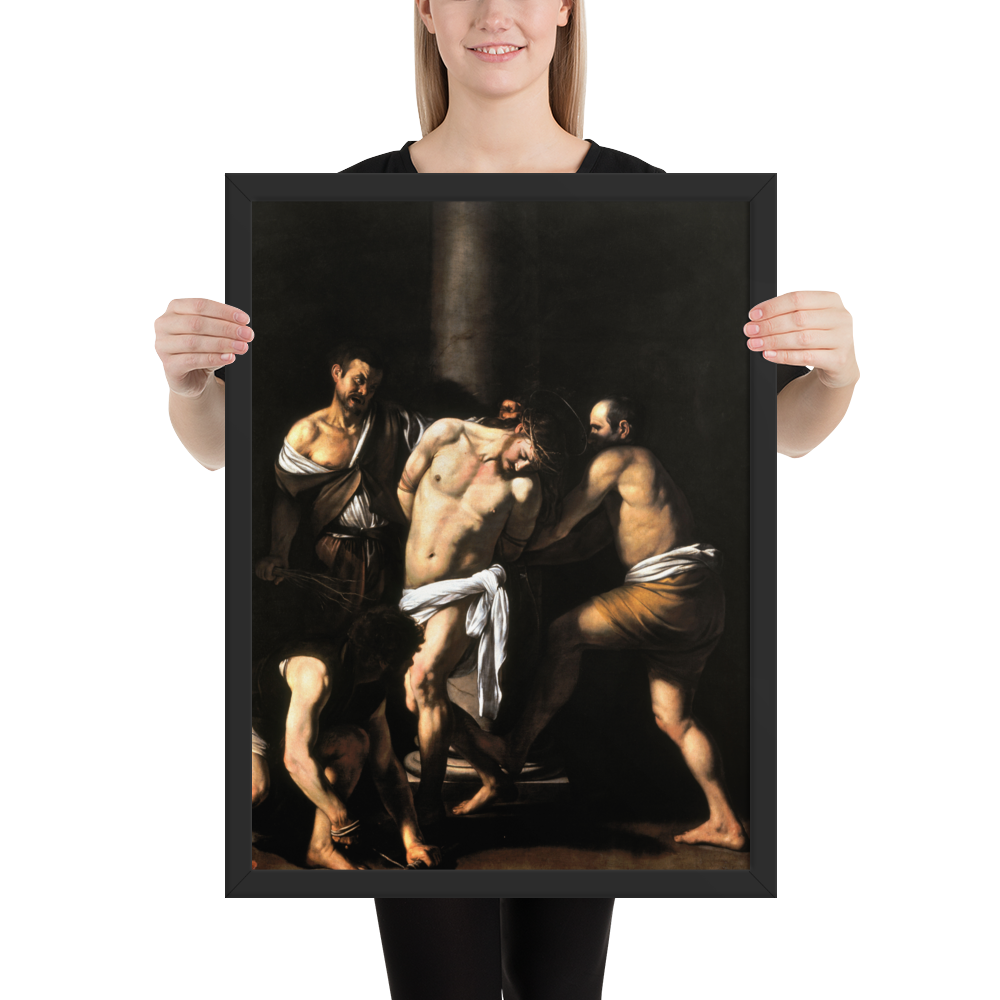 The Flagellation of Christ (Caravaggio) Framed Print Sanctus Co.