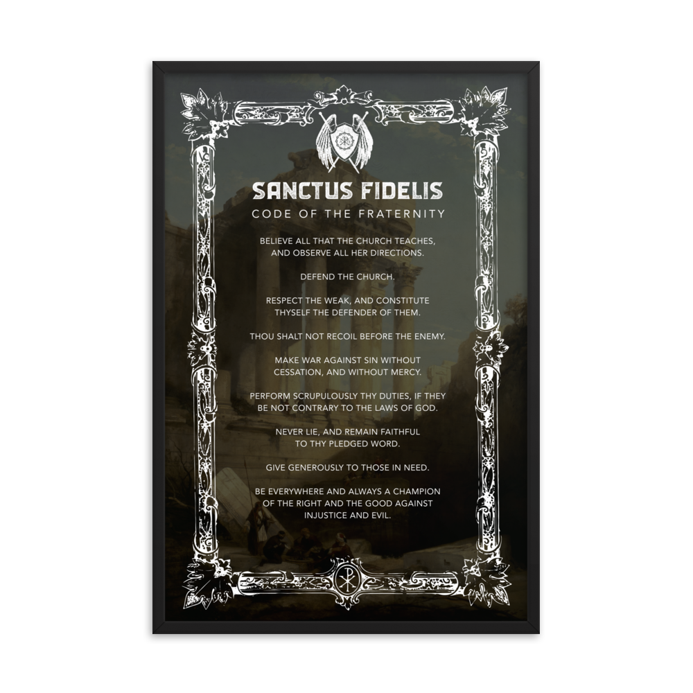 Code of the Fraternity of Sanctus Fidelis Framed Artwork