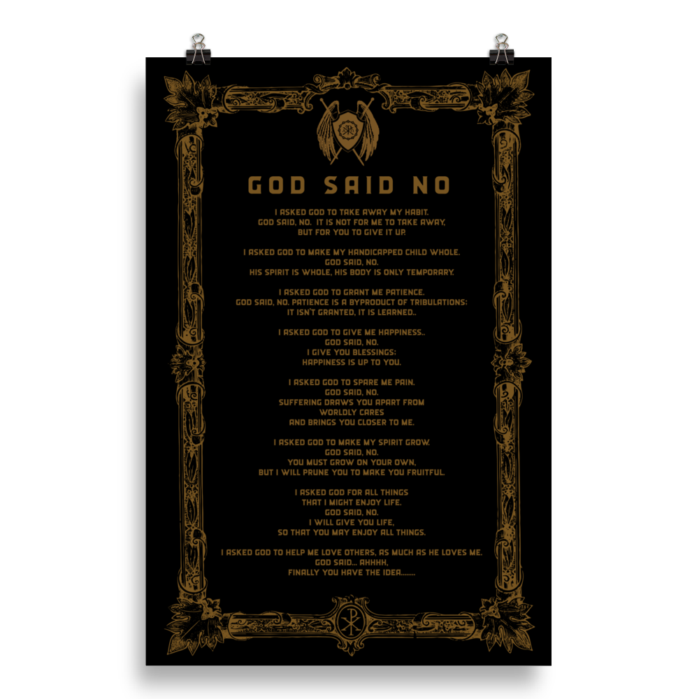 God Said No Poster | Sanctus Co.