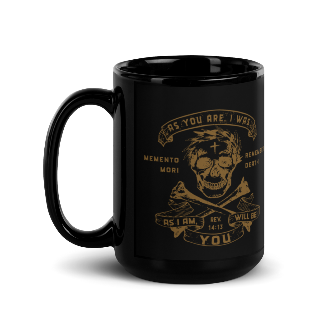 Memento Mori 3 - Black Glossy Mug