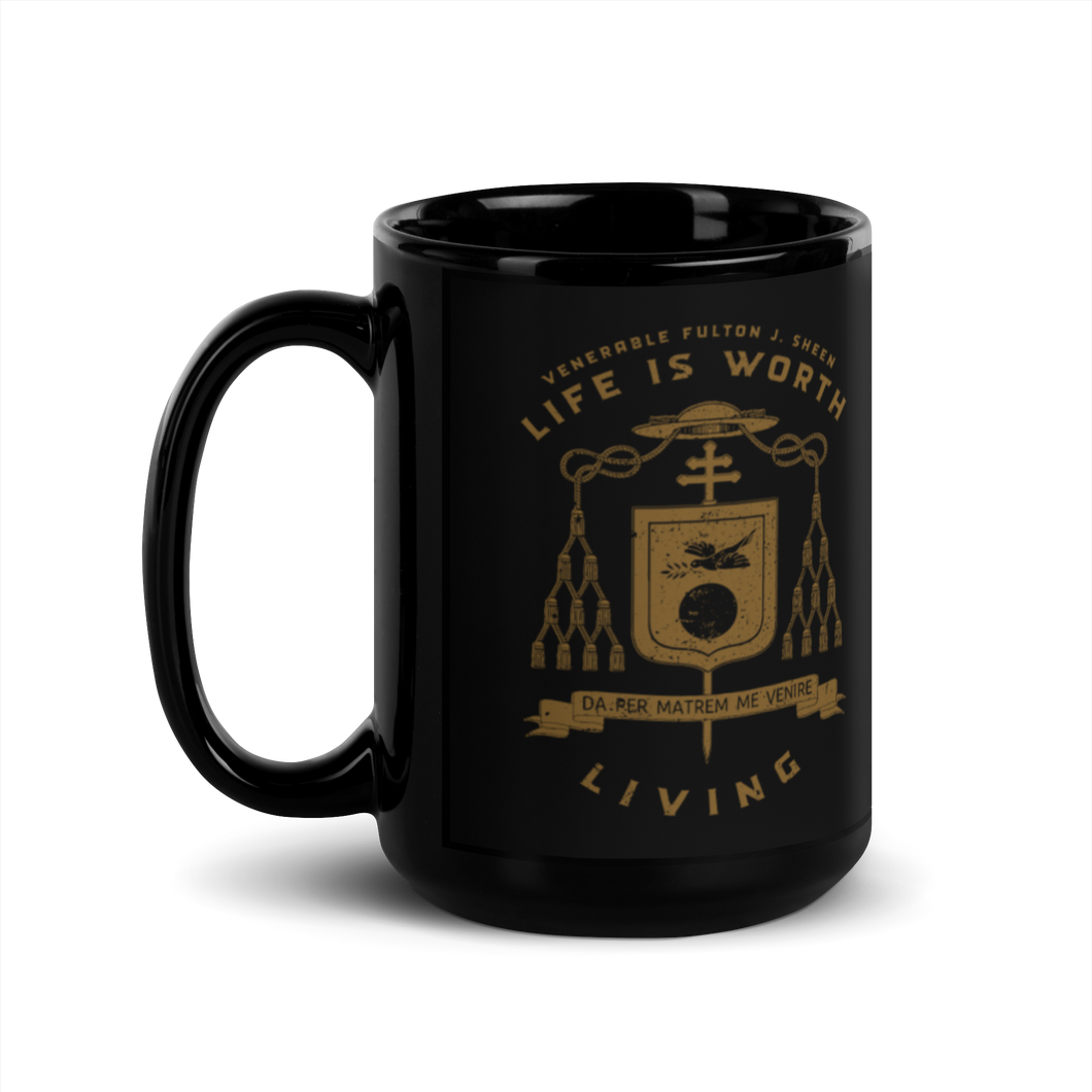 Bl. Fulton Sheen Coat of Arms Black Glossy Mug