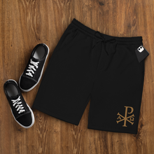 Load image into Gallery viewer, Chi Rho Embroidered Men&#39;s fleece shorts - Sanctus Co.