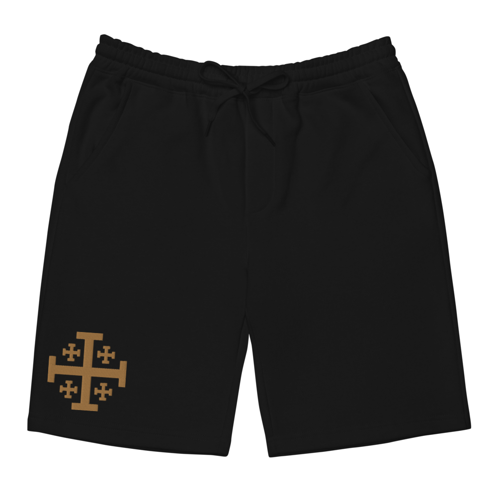 Jerusalem Cross Men's fleece shorts - Sanctus Co.