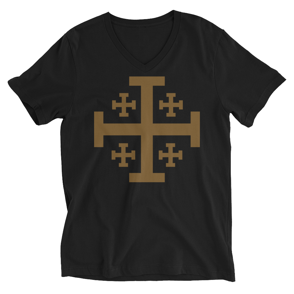 Jerusalem Cross V-Neck - Sanctus Supply Co.